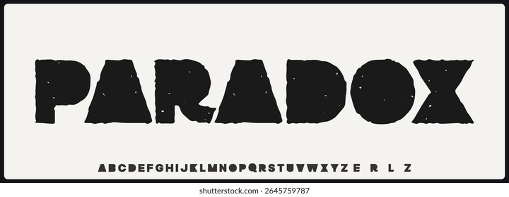 Bold rough vector font. Uppercase alphabet with variation.
