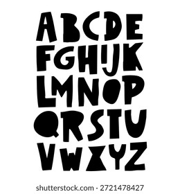 Bold fuente de visualización de alfabeto redondeado con Formas geométricas suaves. Conjunto de letras moderno perfecto para carteles de logotipos de marca y proyectos de Diseño gráfico lúdico.