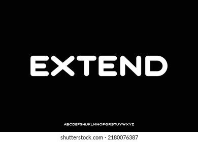 Bold rounded extended display font vector