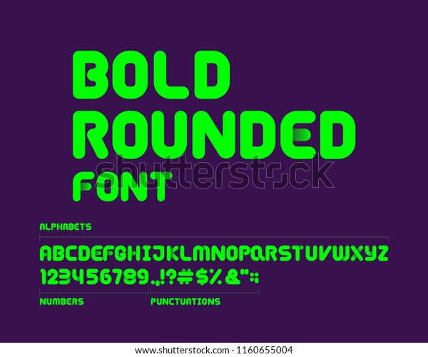 Bold Rounded Font Set Stock Vector (Royalty Free) 1160655004