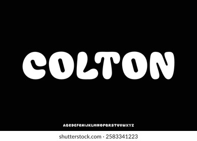 Bold rounded fun alphabet display font vector illustration