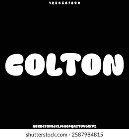 Bold rounded fun alphabet display font vector illustration