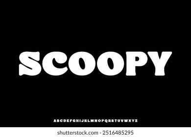 Bold rounded retro style alphabet display font vector. Groovy typeface