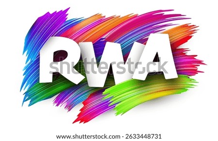 Bold RWA text on vibrant paint strokes background. Refers to Real World Assets in crypto and DeFi.