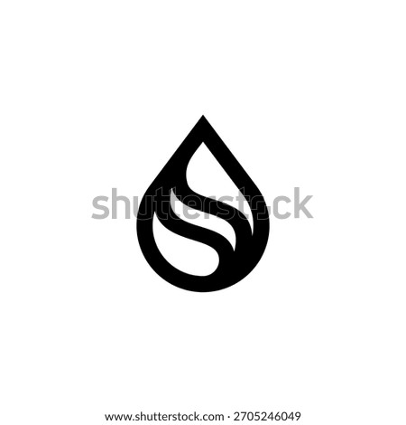 A bold S and water drop logo conveying purity and flow. Futuristic and clean. Excellent for health supplements or consulting.