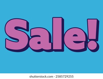 Bold Sale! text in pink on a bright blue background.