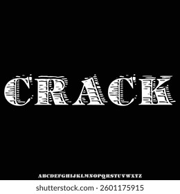 Bold sans serif display font vector with cracked texture