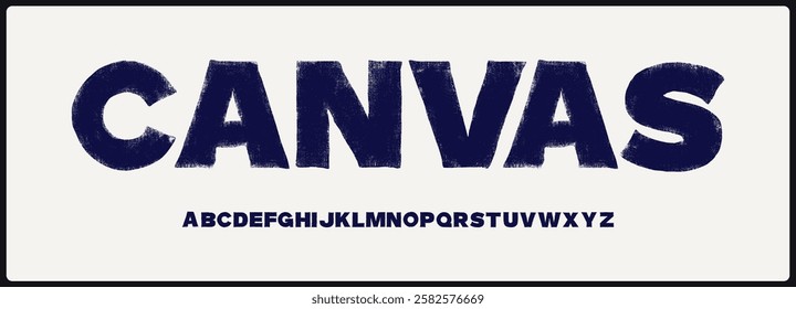 Bold sans serif vector font. Alphabet vector font with unique texture. Rough and grunge style vector font