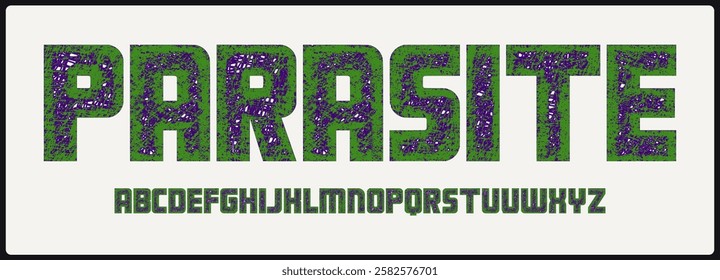 Bold sans serif vector font. Alphabet vector font with unique texture. Rough and grunge style vector font