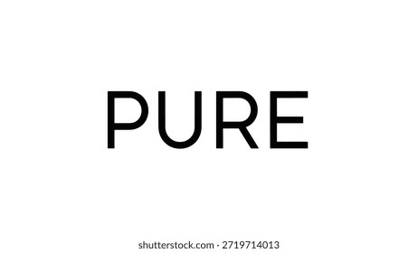 A bold, sans-serif typeface spelling out the word 'PURE' against a stark white background. This minimalist design emphasizes concepts of simplicity,