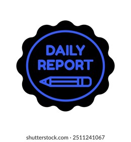 Bold Schematic Polygonal Daily Report Sticker with white scree  background
