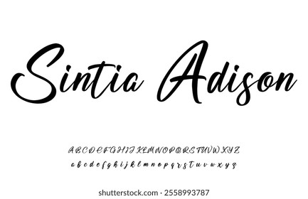 Bold and script alphabets. Vector font duo.