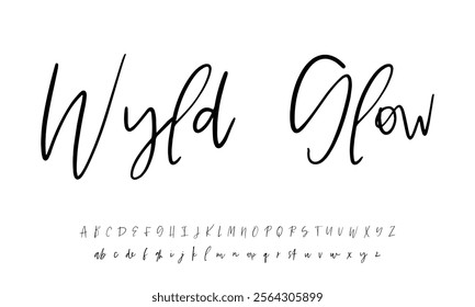 Bold and script alphabets. Vector font duo.