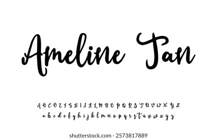 Bold and script alphabets. Vector font duo.