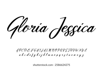 Bold and script alphabets. Vector font duo.