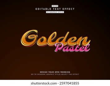 bold script liquid 3d golden pastel text effect