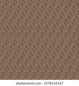 Bold seamless pattern with stylized flame shapes in warm earthy tones on a dark brown background, crafted in an abstract vector style. Ideal for textiles, decor, and wrapping papers.