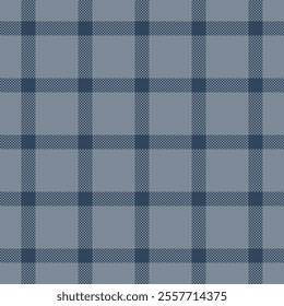 Bold seamless tartan fabric, cute textile plaid texture. Page vector pattern background check in pastel and cyan colors palette.