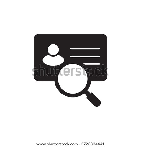 Bold search and find user profile data symbol