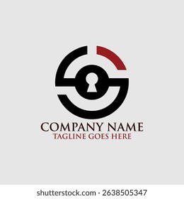 A bold security logo featuring S font keyhole, designed for cybersecurity firms, protection services, and tech companies focused on safety and trust.