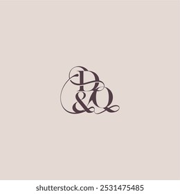 bold serif initial calligraphy DQ elegant and luxury concept wedding concept monogram letter