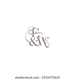 bold serif initial calligraphy EW elegant and luxury concept wedding concept monogram letter