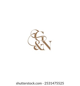 bold serif initial calligraphy wedding concept monogram letter elegant and luxury concept GN