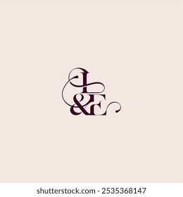 bold serif initial calligraphy wedding concept monogram letter elegant and luxury concept IE