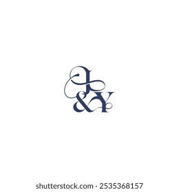 bold serif initial calligraphy wedding concept monogram letter elegant and luxury concept JY