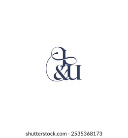 bold serif initial calligraphy wedding concept monogram letter elegant and luxury concept JU