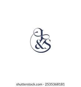 bold serif initial calligraphy wedding concept monogram letter elegant and luxury concept JS