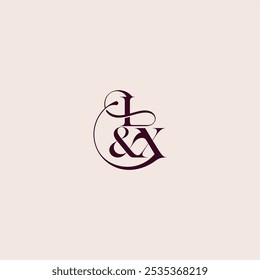 bold serif initial calligraphy wedding concept monogram letter elegant and luxury concept IX