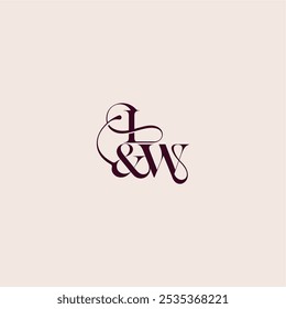 bold serif initial calligraphy wedding concept monogram letter elegant and luxury concept IW