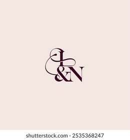 bold serif initial calligraphy wedding concept monogram letter elegant and luxury concept IN