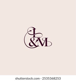 bold serif initial calligraphy wedding concept monogram letter elegant and luxury concept IM