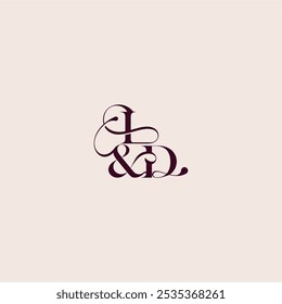 bold serif inicial caligrafía concepto de boda monograma letra elegante y concepto de lujo ID