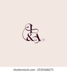 fett serif initiale kalligraphie hochzeit konzept monogramm buchstabe elegant und luxus konzept IA