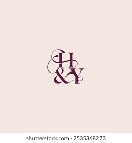 bold serif initial calligraphy wedding concept monogram letter elegant and luxury concept HY