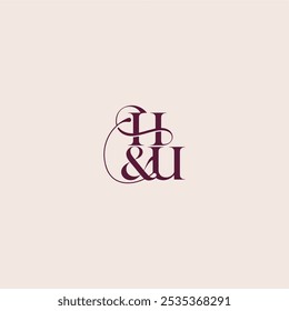 bold serif initial calligraphy wedding concept monogram letter elegant and luxury concept HU