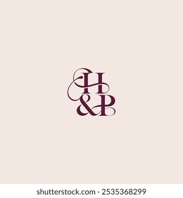 bold serif initial calligraphy wedding concept monogram letter elegant and luxury concept HP