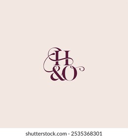 bold serif caligrafia inicial casamento conceito monograma letra elegante e conceito de luxo HO