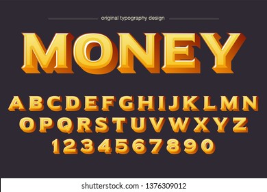 Bold Serif Money Typography Design Font Vector