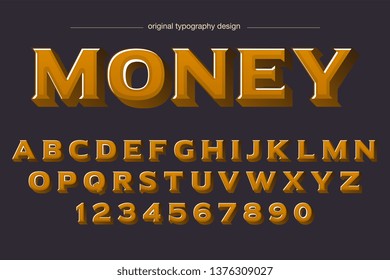 Bold Serif Money Typography Design Font Vector