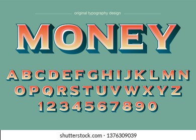 Bold Serif Money Typography Design Font Vector