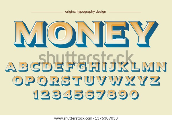 Bold Serif Money Typography Design Font Stock Vector (Royalty Free ...