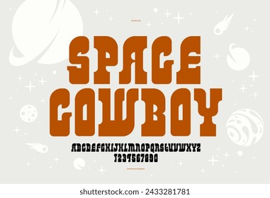 Bold serif typeface in old vintage American style, wild west, saloon and western style modern new vector font for logos and emblems, display font for posters and headlines, titles and slogans.