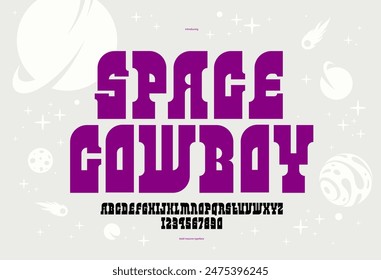 Bold serif typeface in old vintage American style, wild west, saloon and western style modern new vector font for logos and emblems, display font for posters and headlines, titles and slogans.