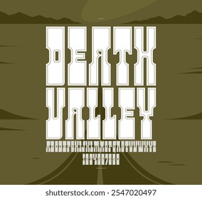 Negrito serif fonte em estilo antigo vintage americano, oeste selvagem, salão e estilo ocidental nova fonte vetor moderna para logotipos e emblemas, fonte de exibição para cartazes e manchetes, títulos e slogans.