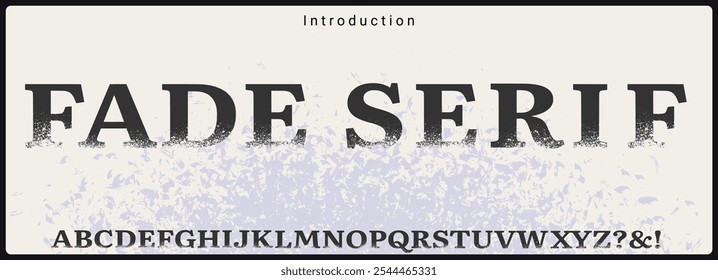 Fonte do vetor da face de tipos em negrito serif. Fonte vetorial alfabética com textura e estilo áspero. 