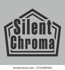 Insignia en forma de escudo audaz con picos en capas detrás de las palabras Silent Chroma.